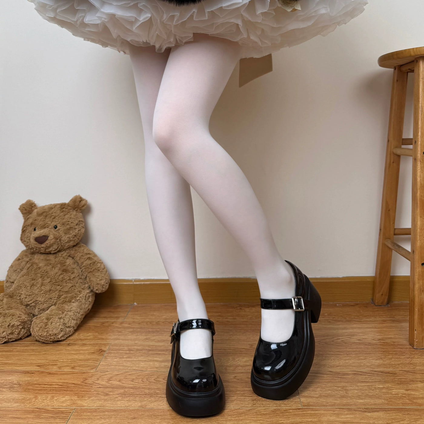 Chubby Bear Tales - Seasonal 100D Base Layer - Pantyhose in Milky Yellow, Black or White