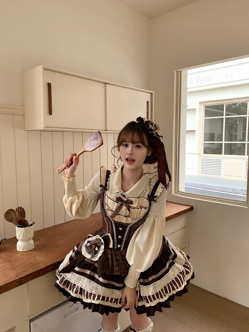 Choco Mint Froufrou Lolita JSK Dress Set - view 12