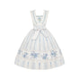 Front Embroidered Hemline Print Long JSK + Belt - Pre-order, ships from Nov 6 / S