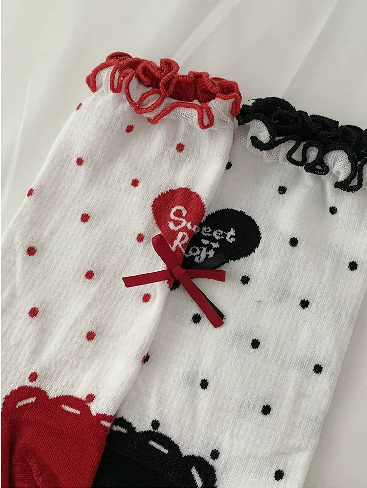 Roji Roji - Sweet Lolita Socks Cute Lolita - Short Socks With Polka Dot Socks