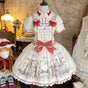 Beige pinafore (dress only / shoulder-strap bows detachable) / S