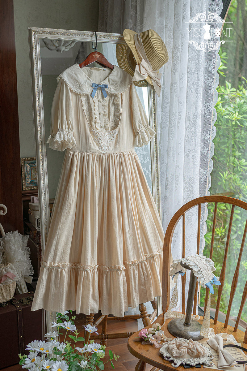Happy Summer - Elegant Lolita Floral JSK Dress XS ivory color JSK