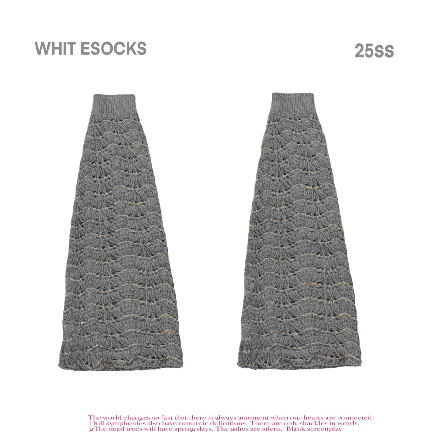 White Socks - Wave Shimmer - Wave-Textured Slouch Socks