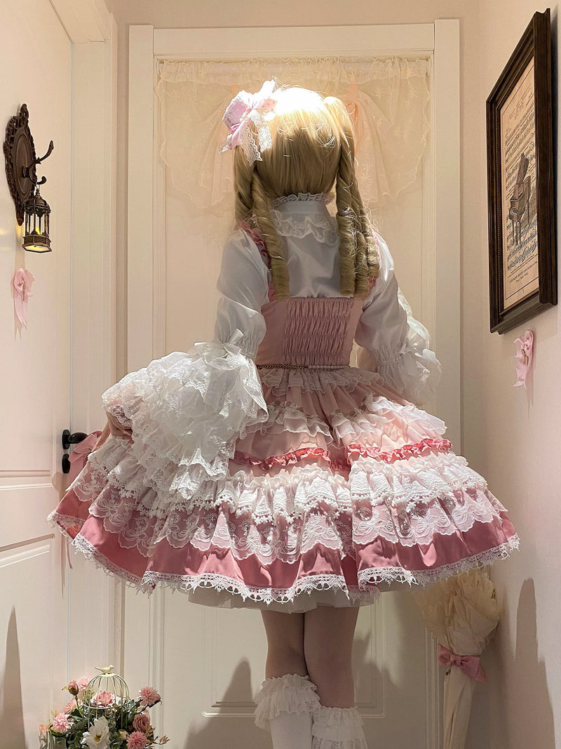 Qianmu Original - Maiden's Whispers - Tiered Sweet Lolita JSK