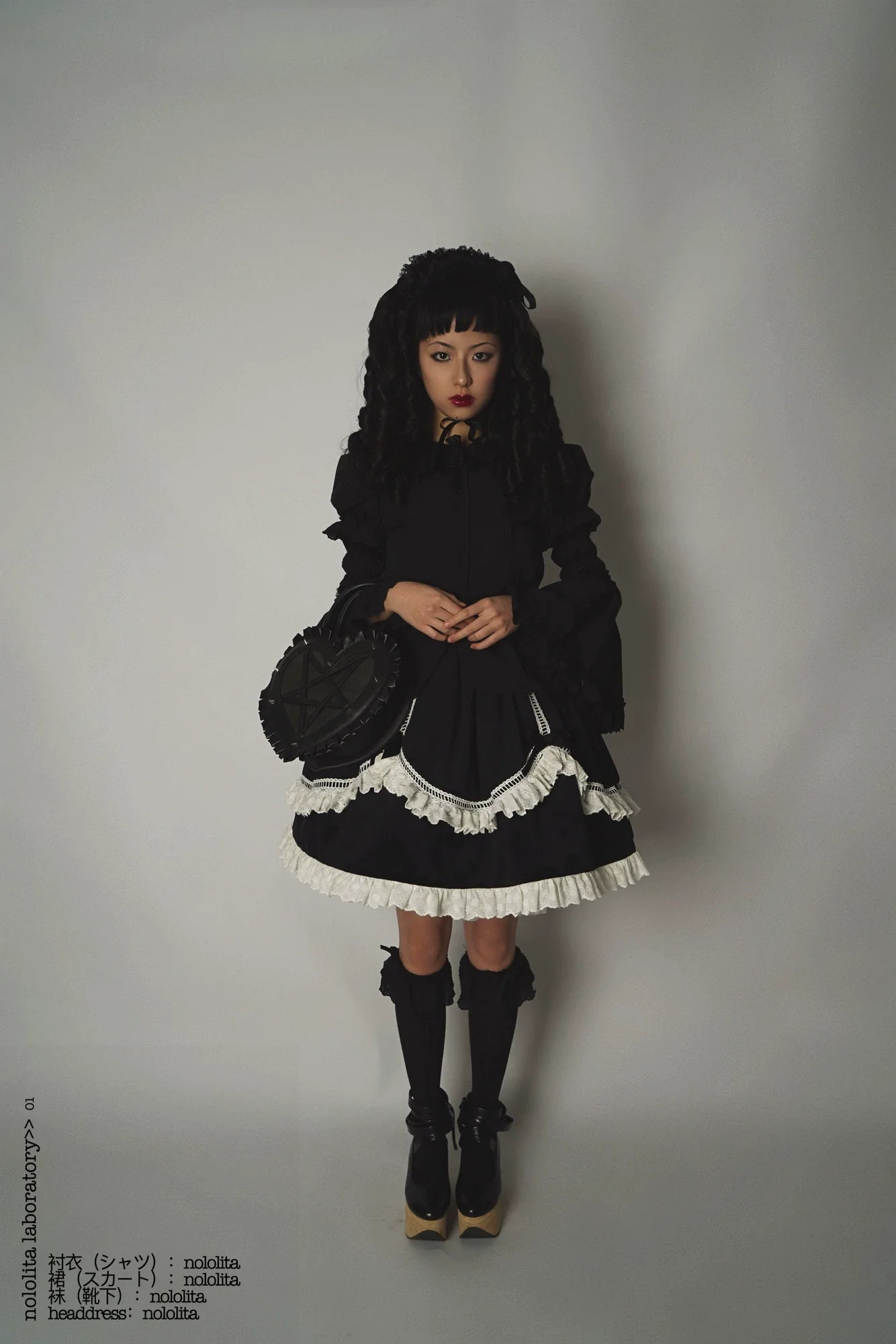 Nololita - Nightingale - Doll-Collar Blouse with Sleeve, Bow Tie and Lace Sock Options - option image