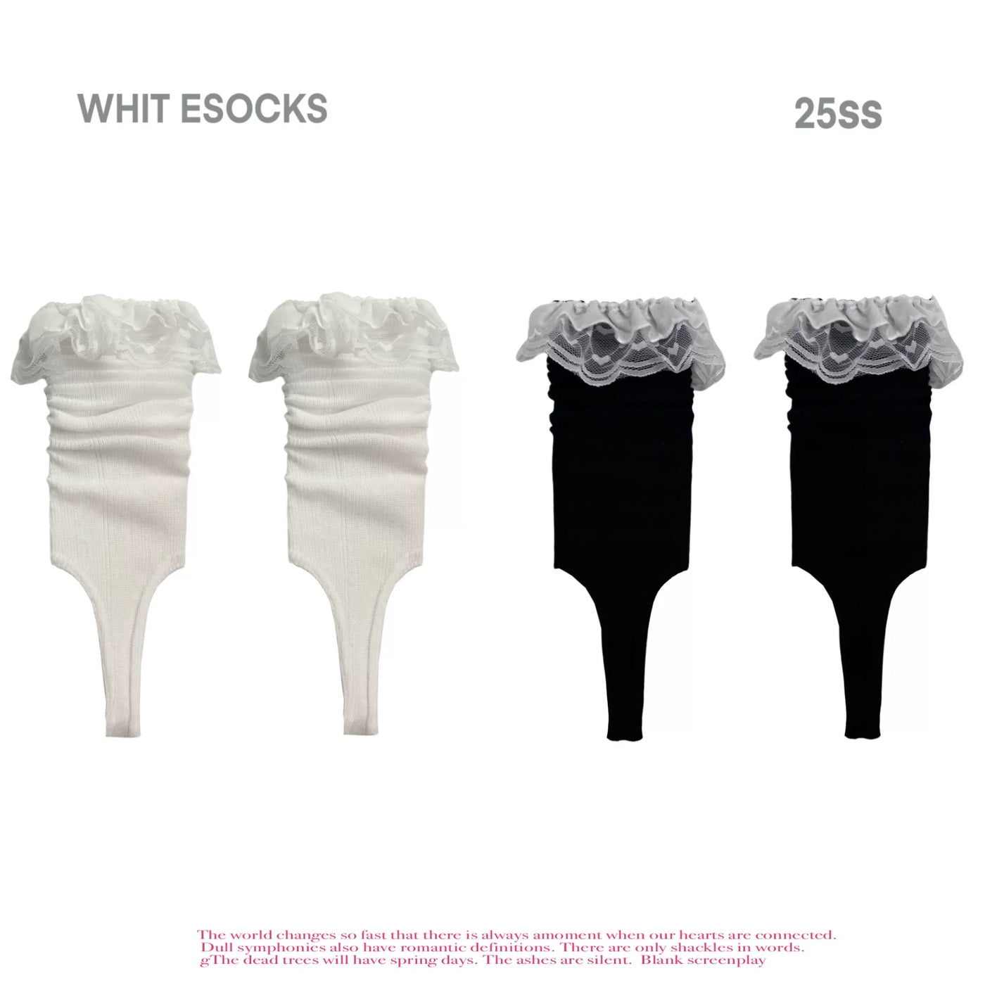 White Socks - Scrunch Stirrup - Thin Mid-Calf Stirrup Socks with Scrunch Shaping