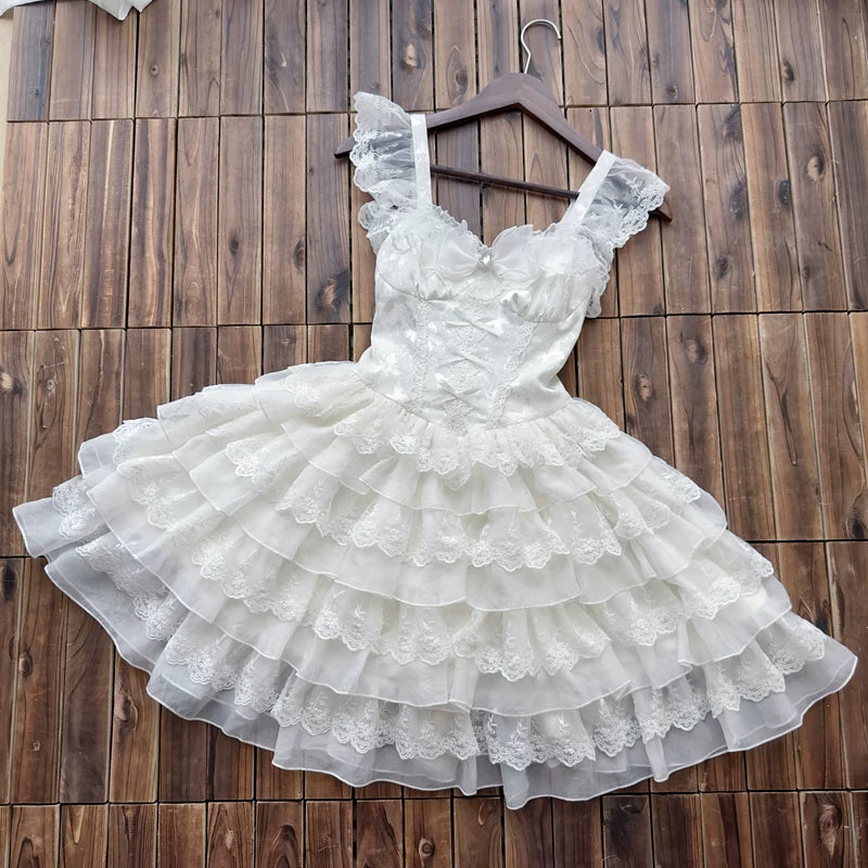 Lady Han Reborn Feather ballet bridal JSK dress with intricate feather details and elegant lace accents, perfect for special occasions.