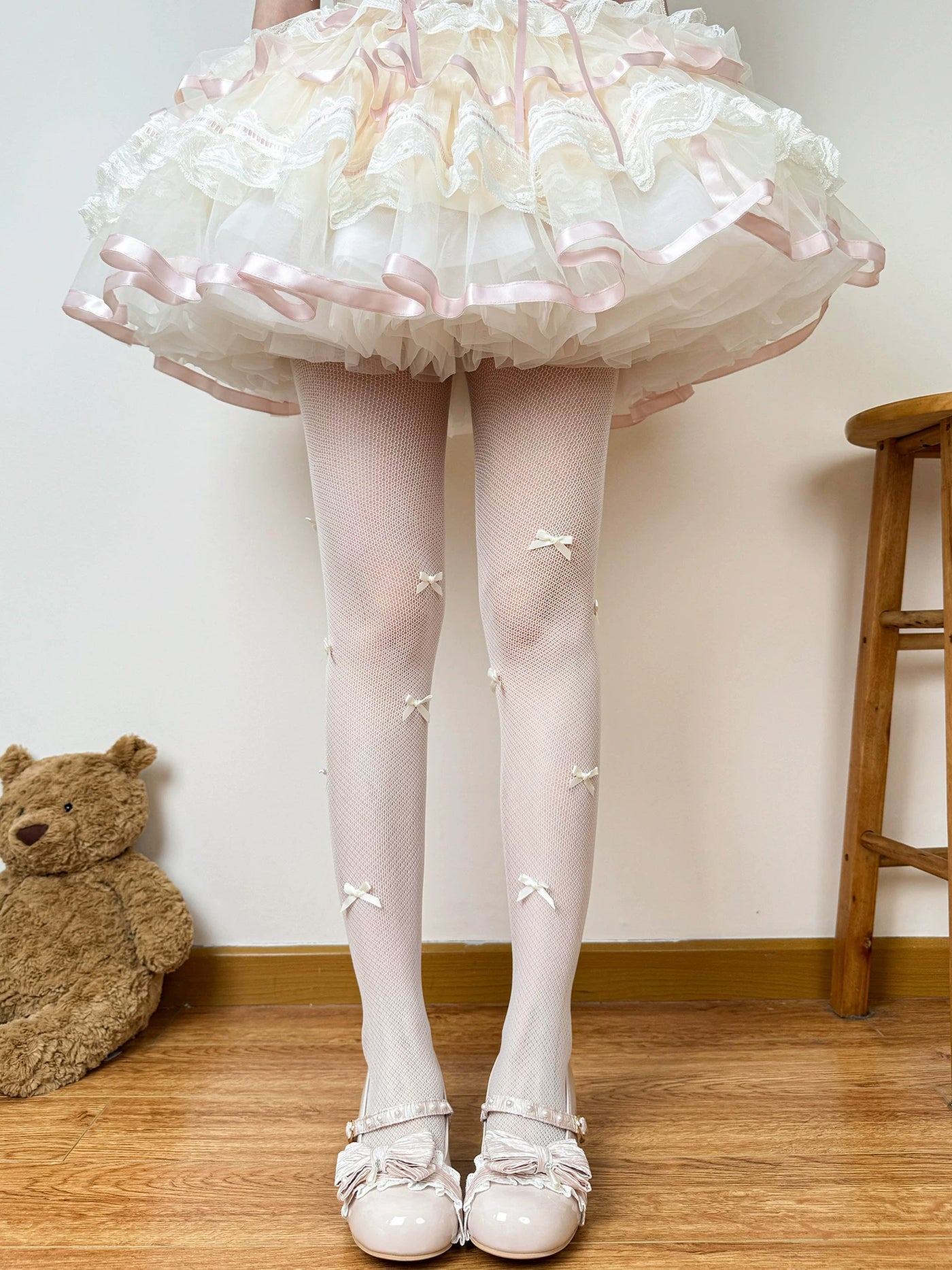 Chubby Bear Tales - Ballet Bow Collection - Tights with Decorative Bow and Motif Variations