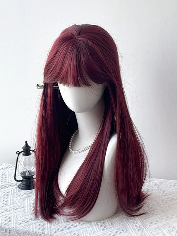 Kunkun Fish Cinnabar Mole raspberry red wig - view 1