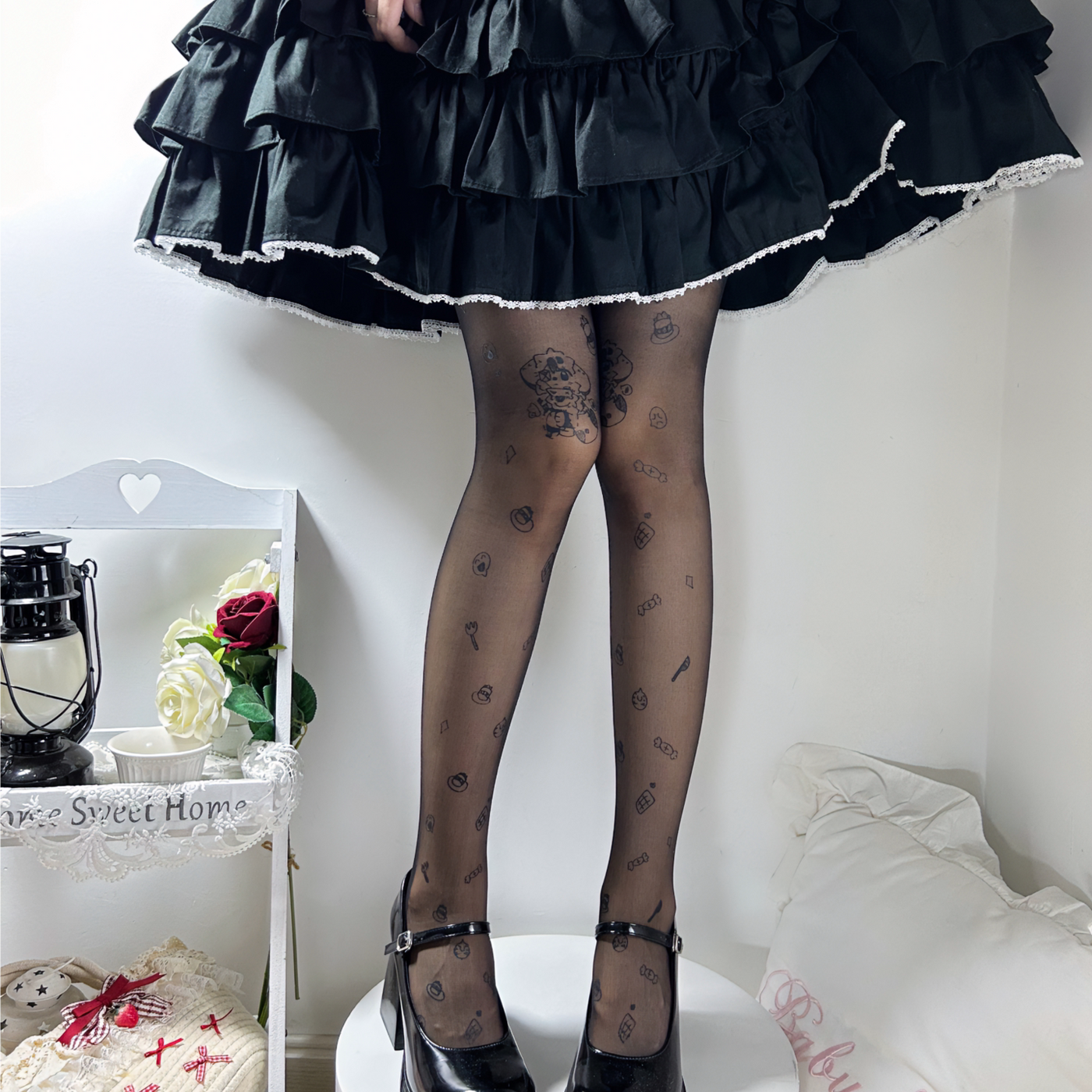 Fantasy Doll - Sweet Star Print - Patterned tights with star motifs