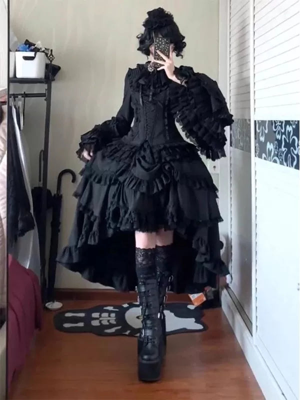 Creamy - Dark Gothic - Lolita Blouse and Underskirt Set with Princess Sleeves