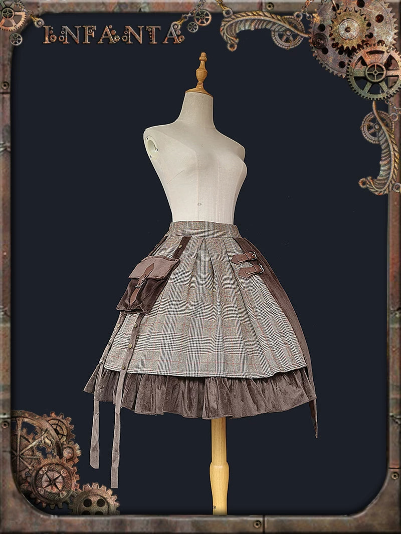 Infanta - Adventurer's Soul - Plaid Waistcoat & Asymmetric Skirt