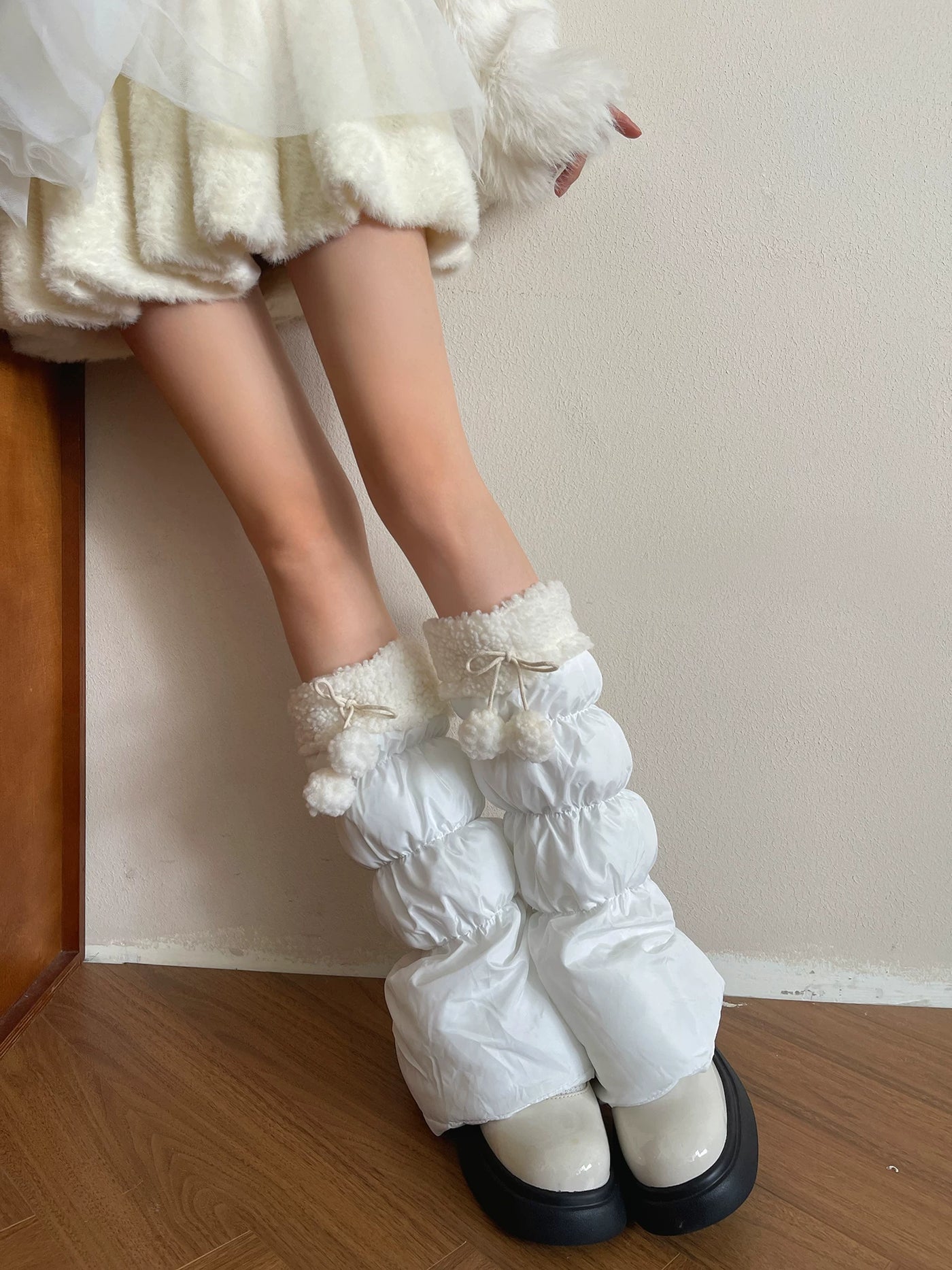 Sock Noble - Plush Pom-Pom - Lamb-Fleece Pom-Pom Sock Covers