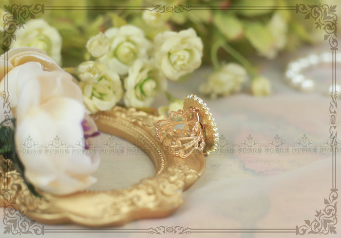 Rose of Sharon - Cameo Lolita Pearl Rings 4 Colors - Hand Accessory