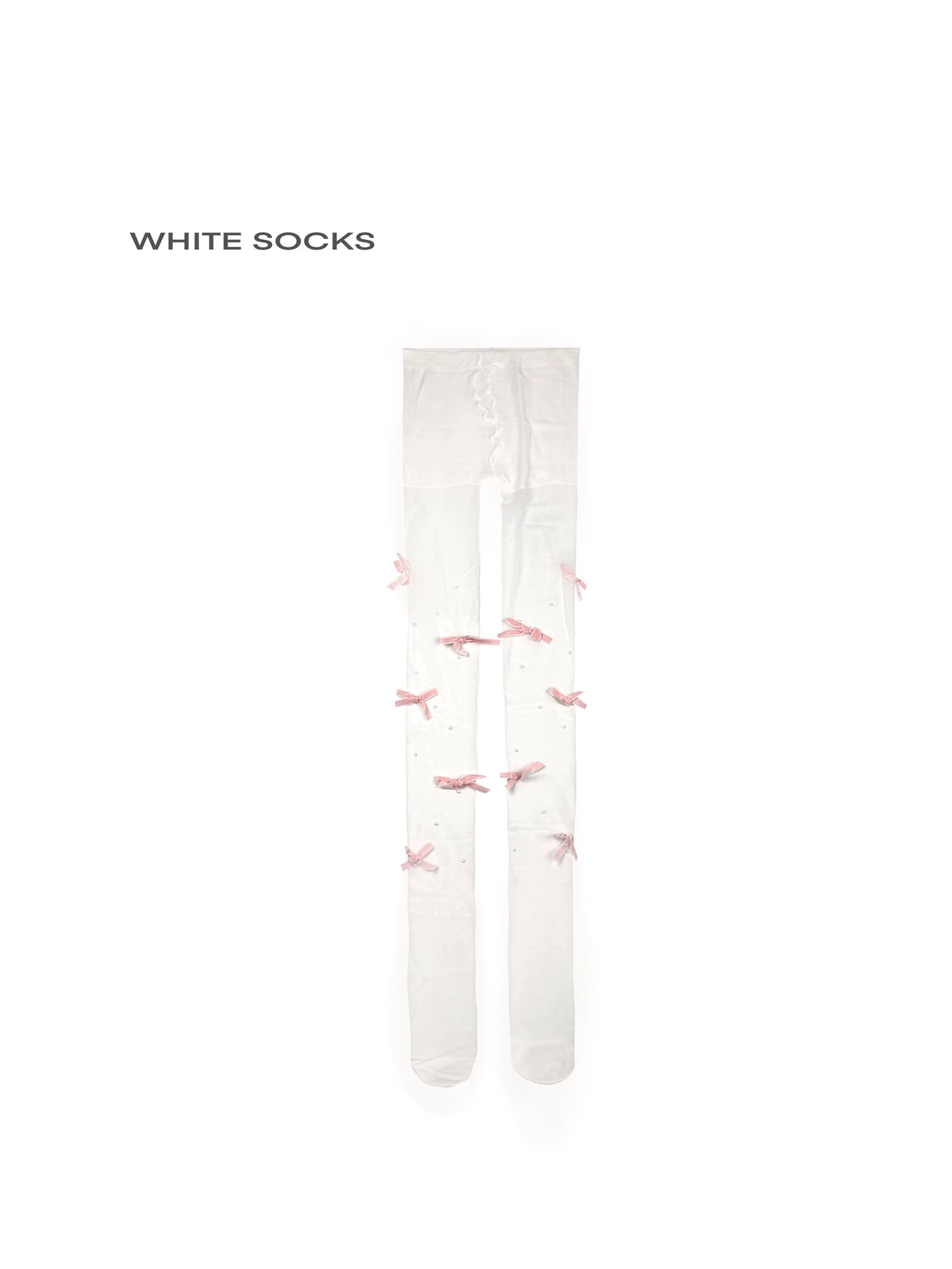 White Socks - French Bow Sheer - Pantyhose with bow accents