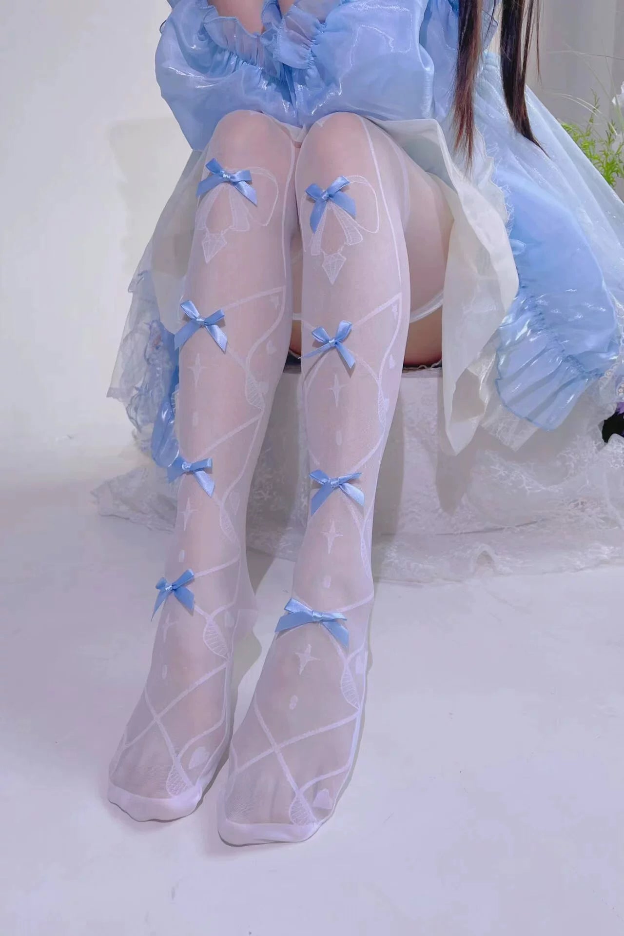 Fantasy Doll - Diamond Sweetheart - Bow Over-the-Knee Socks