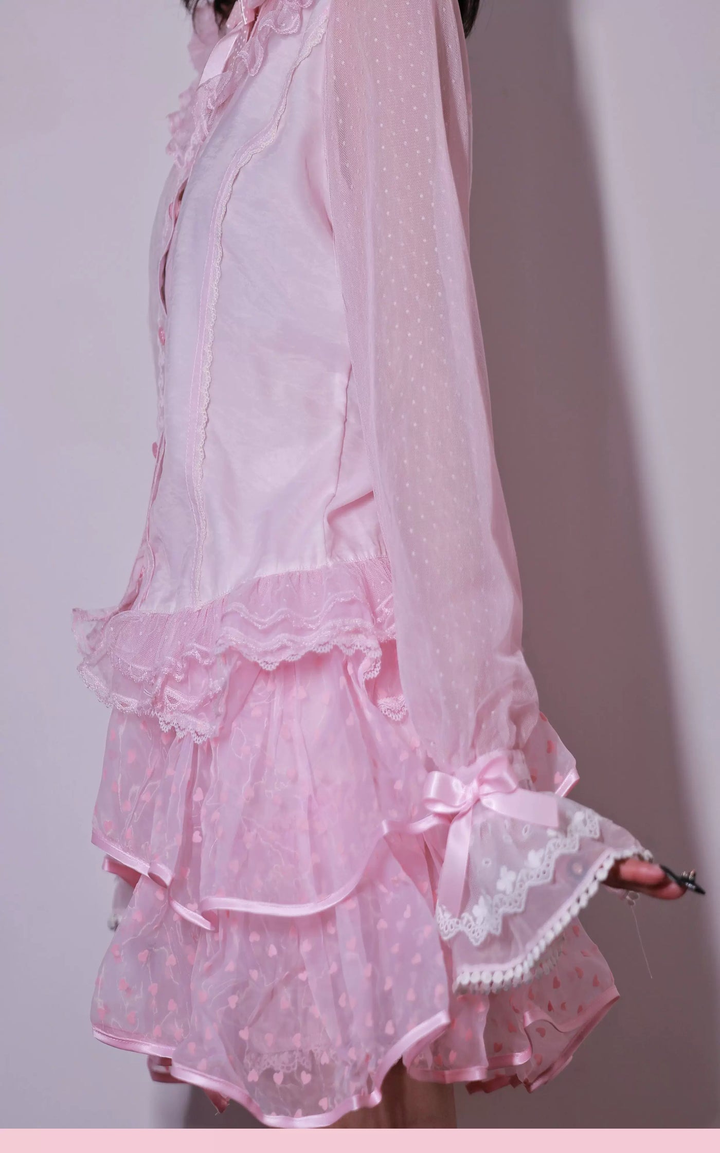 Galette Bunny - Jelly Pop - Short-Sleeve Blouse with lace ruffles