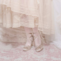 MODO - Velvet Ballet - Velvet Ribbon Heels - Pink / 35