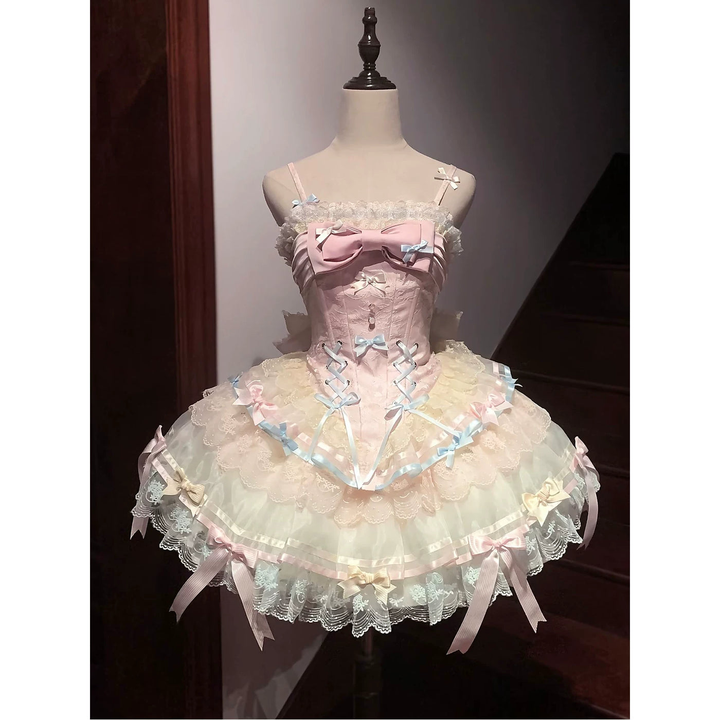 Complete JSK set with matching hairband, neck ornament, and detachable train