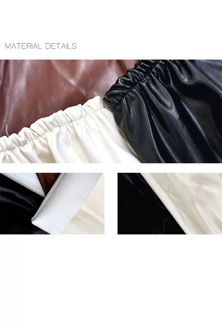 White Socks - Y2K Punk - Over-the-Knee Socks with Flared Leather Leg Sleeves