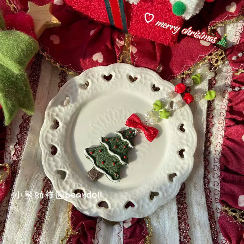 Bear doll Christmas Beaded Bow Lolita Necklace — additional product view