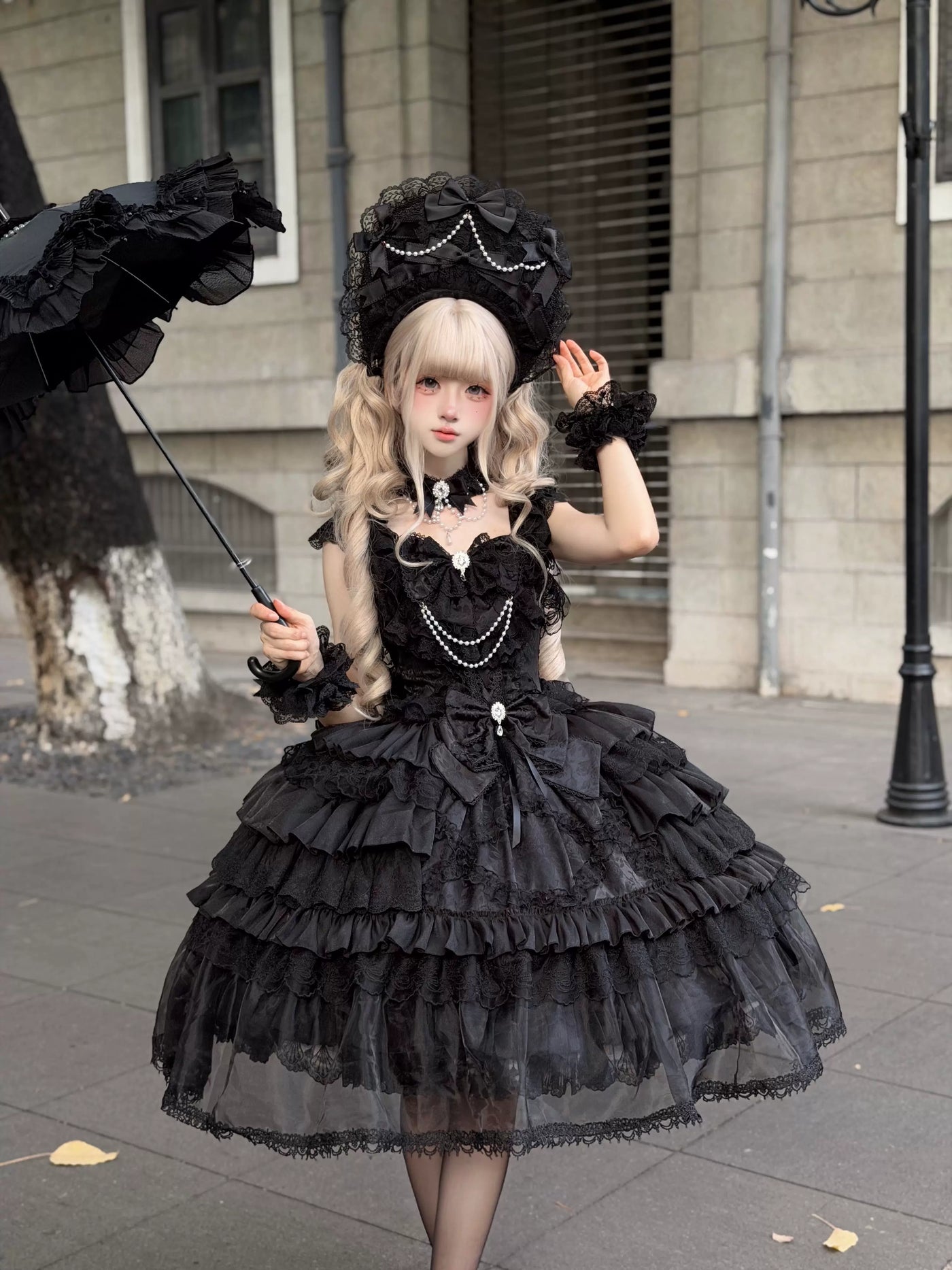 Miaolin Original - Rose Oath - Sweet lolita JSK dress with lace