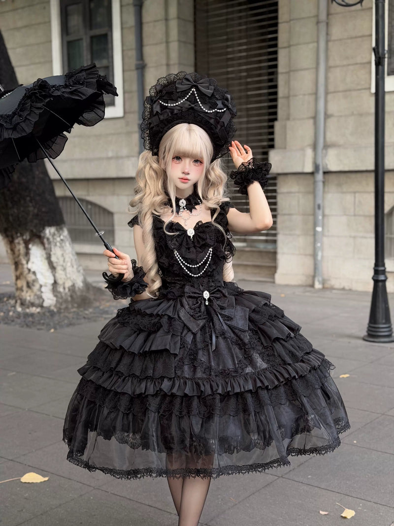 Miaolin Original - Rose Oath - Sweet lolita JSK dress with lace