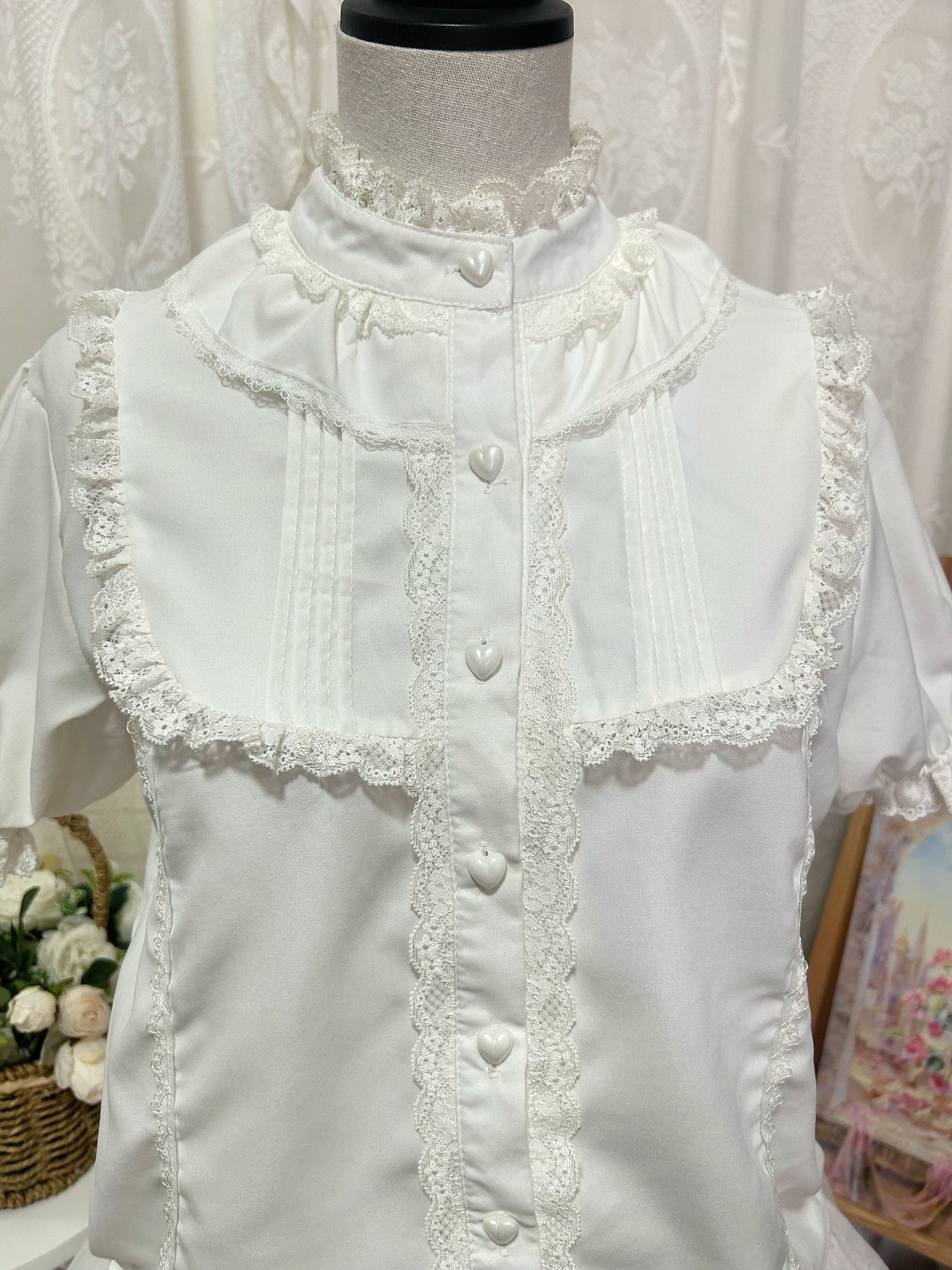 Hello Princess Lolita - Doll Collar - White Blouse with Lace Trim – detail view 2