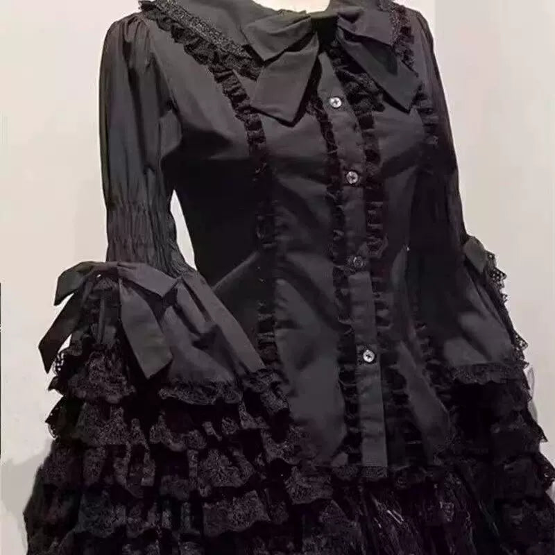 Yueele - Doll Lace Hime Sleeve - Plus-Size Lolita Outfit Set - detail view 8