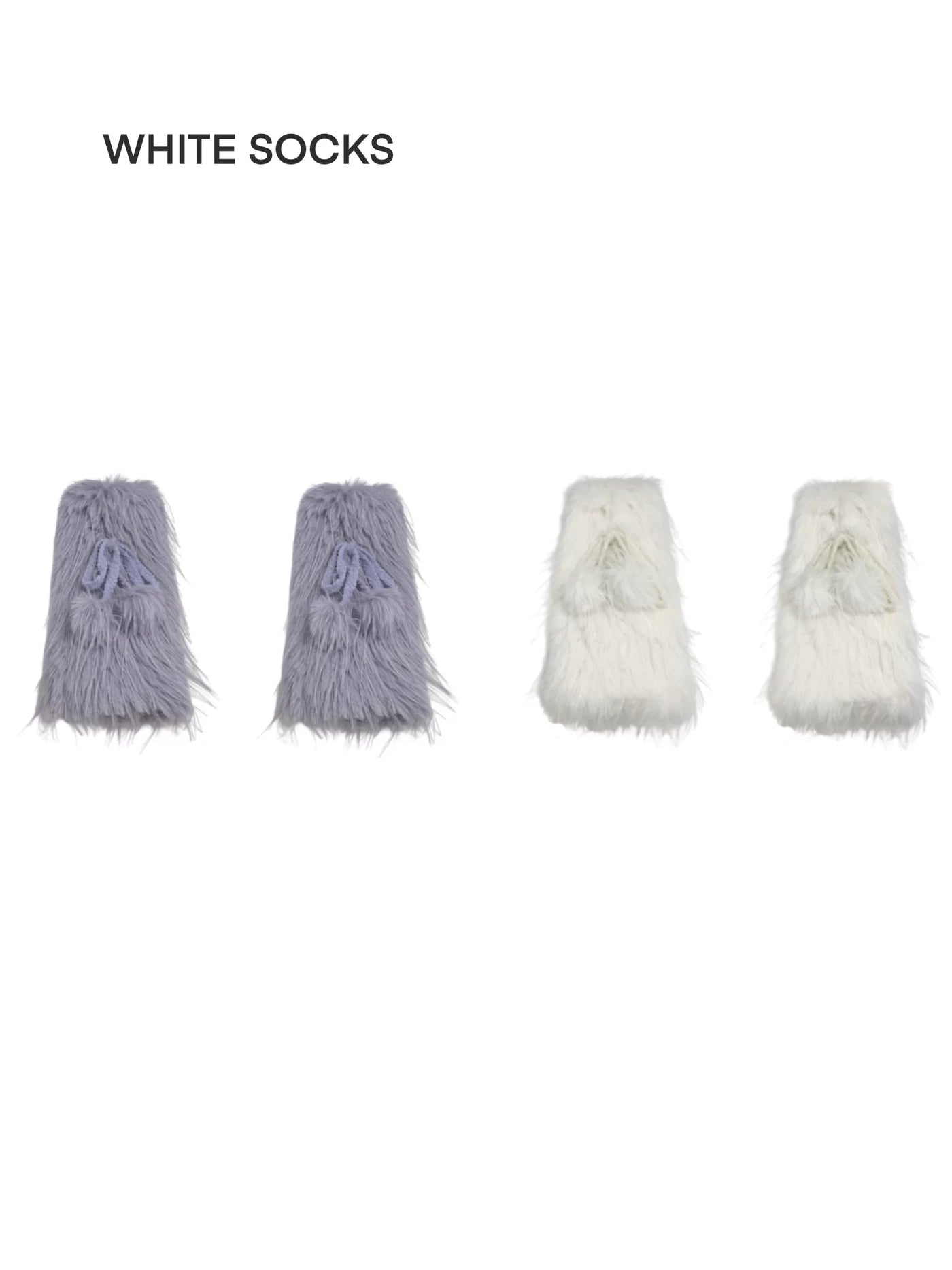 White Socks - Winter Plush - Fleece-Lined Plush Calf Leg Warmers