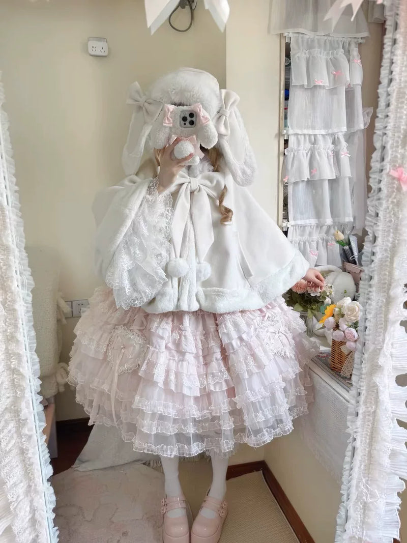 Bunny-Ear Plush Cropped Lolita Cape — additional product view