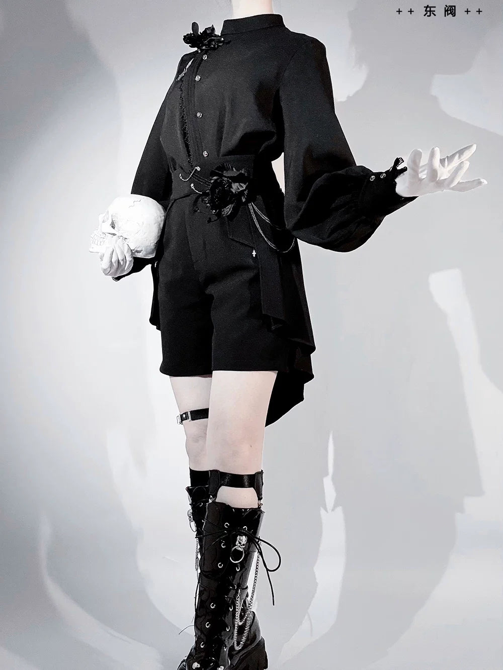 Princess Chronicles - Rose's Will - Ouji Lolita Shirt, High-Low Hem Shorts