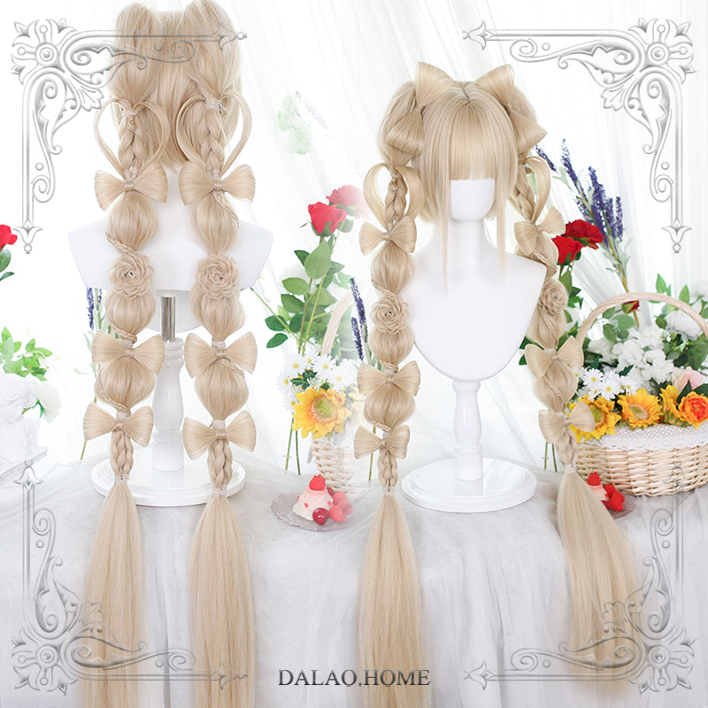 Dalao Home - Long Sweet Lolita Wig With Ponytails - Wig