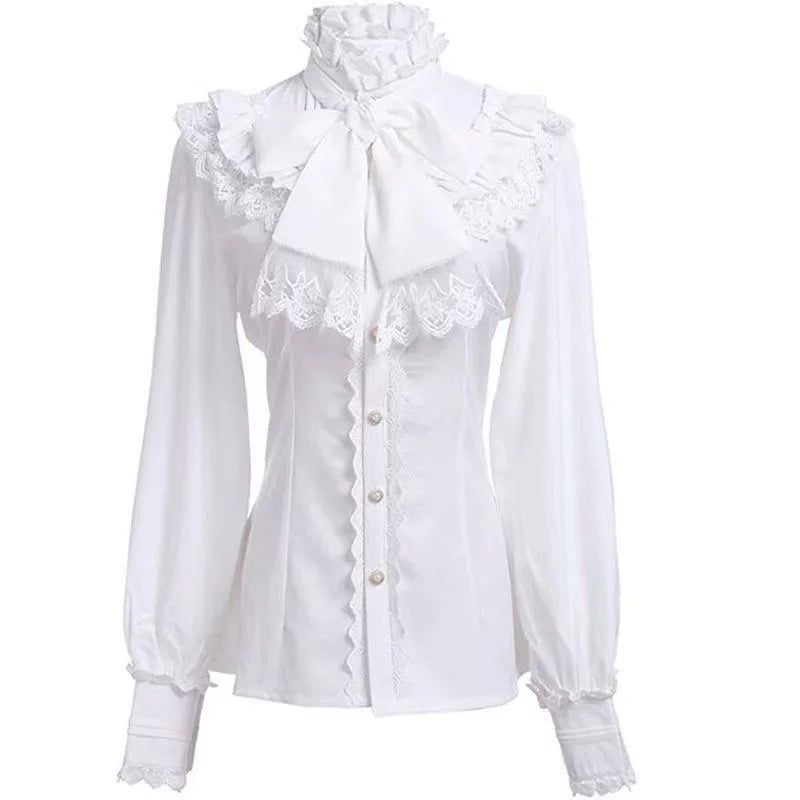 Sweetheart Dream Machine - Gothic Heirloom - Ruffled Bow-Front Blouse