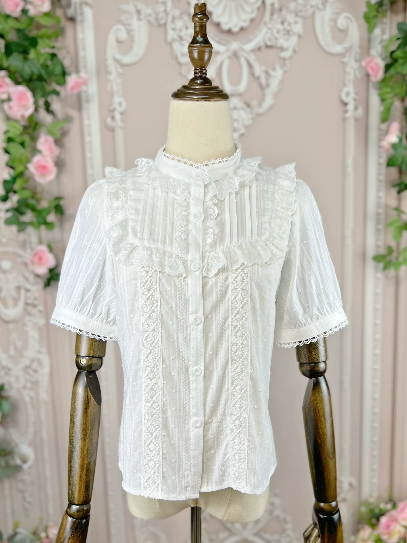 DMFS Lolita - Sweet Lolita Blouse Cotton Summer - Short Sleeve Shirt Innerwear