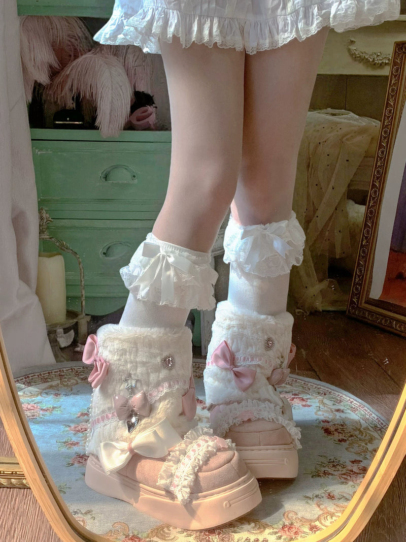 pinkyo Bow Faux-Rabbit-Fur Platform Winter Boots — additional product view