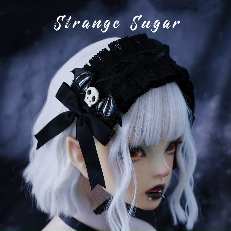 Strange Sugar - Gothic Hair Accessories Set Skulls - Sharks Lolita Clips Headbands Headwear