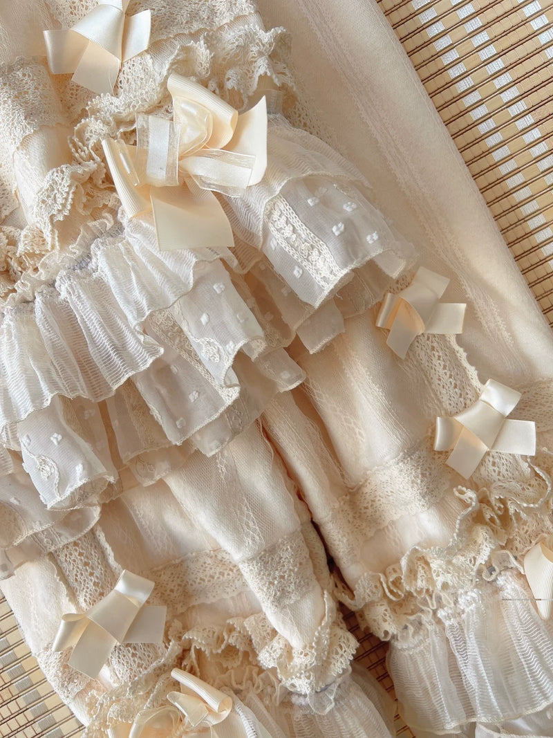 Ilovexiaolu - Coral Fleece & Cotton Styles - Lolita Bloomers with Ruffled Leg Openings and Bows - product detail 5