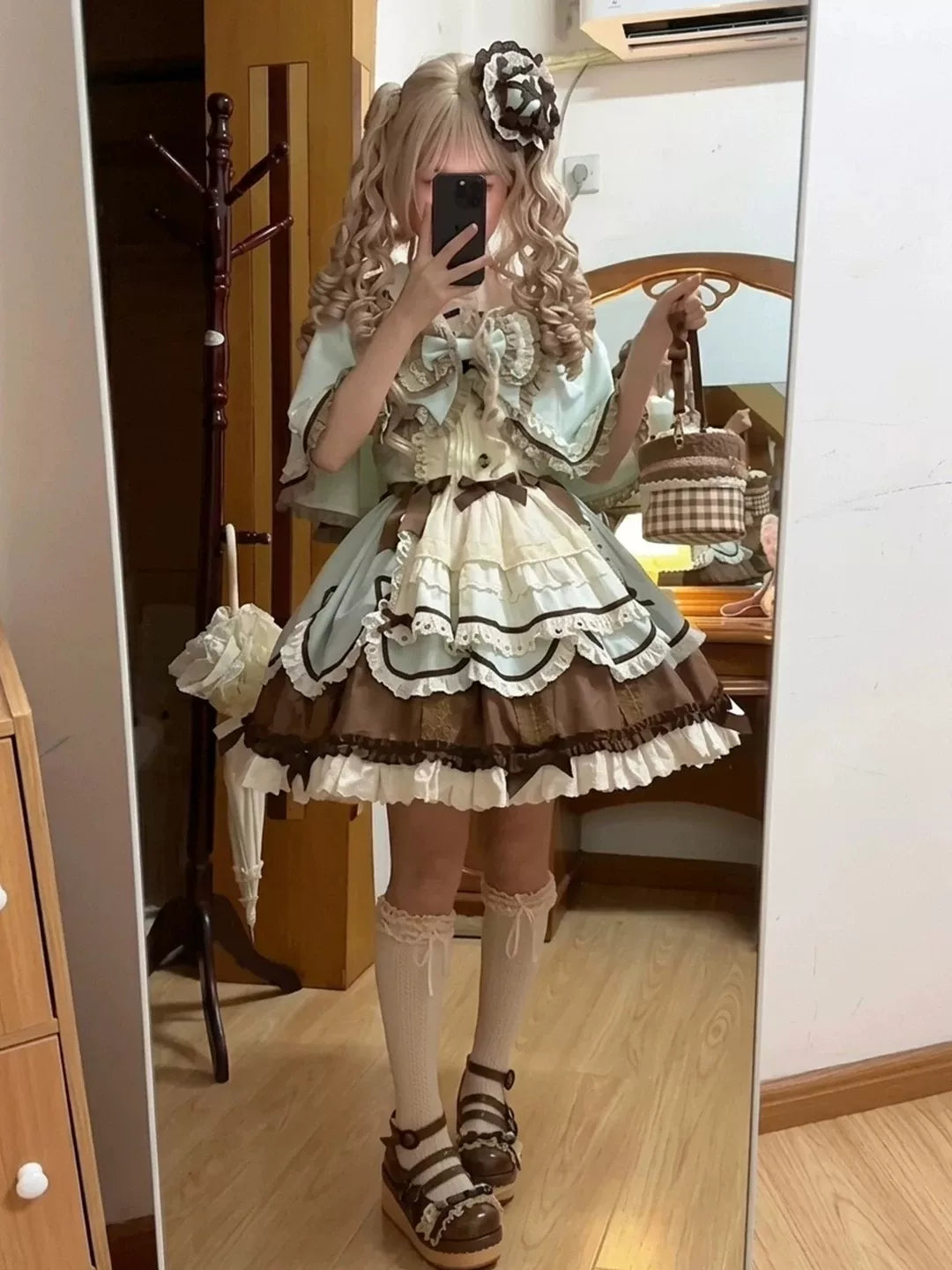 Creamy - Mint Chocolate Academy - JSK Set with Cape and Lace Trims