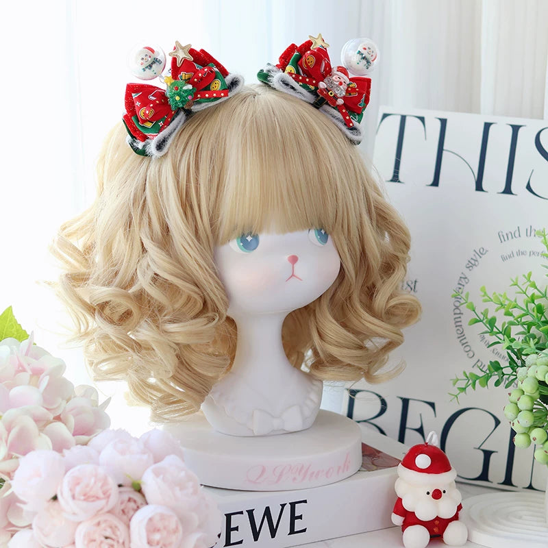 Christmas Light-Up Lolita Headwear & Accessory Options — Christmas 3D Light-Up Snowman Bobble Hair Clip