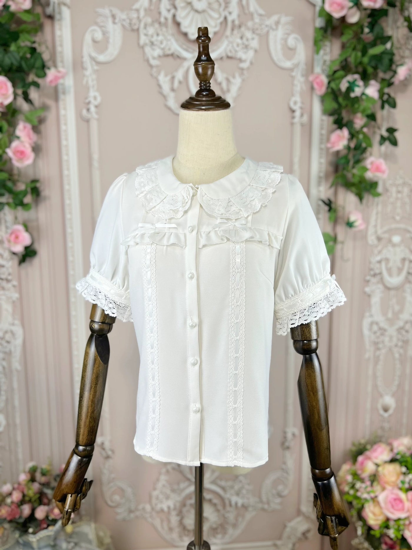DMFS Lolita - DMFS - Sweet Lolita Shirt Vintage Doll Collar Summer Top