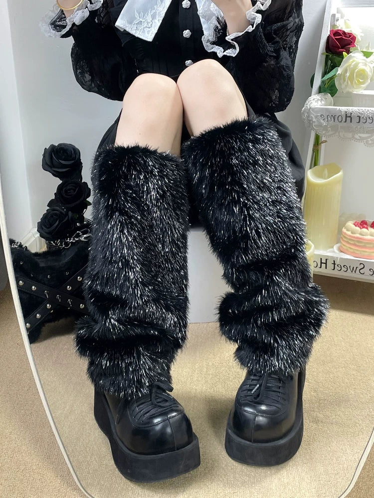 Fantasy Doll - Plush Layer - Plush Socks with a Stacked Mid-Calf Shaft