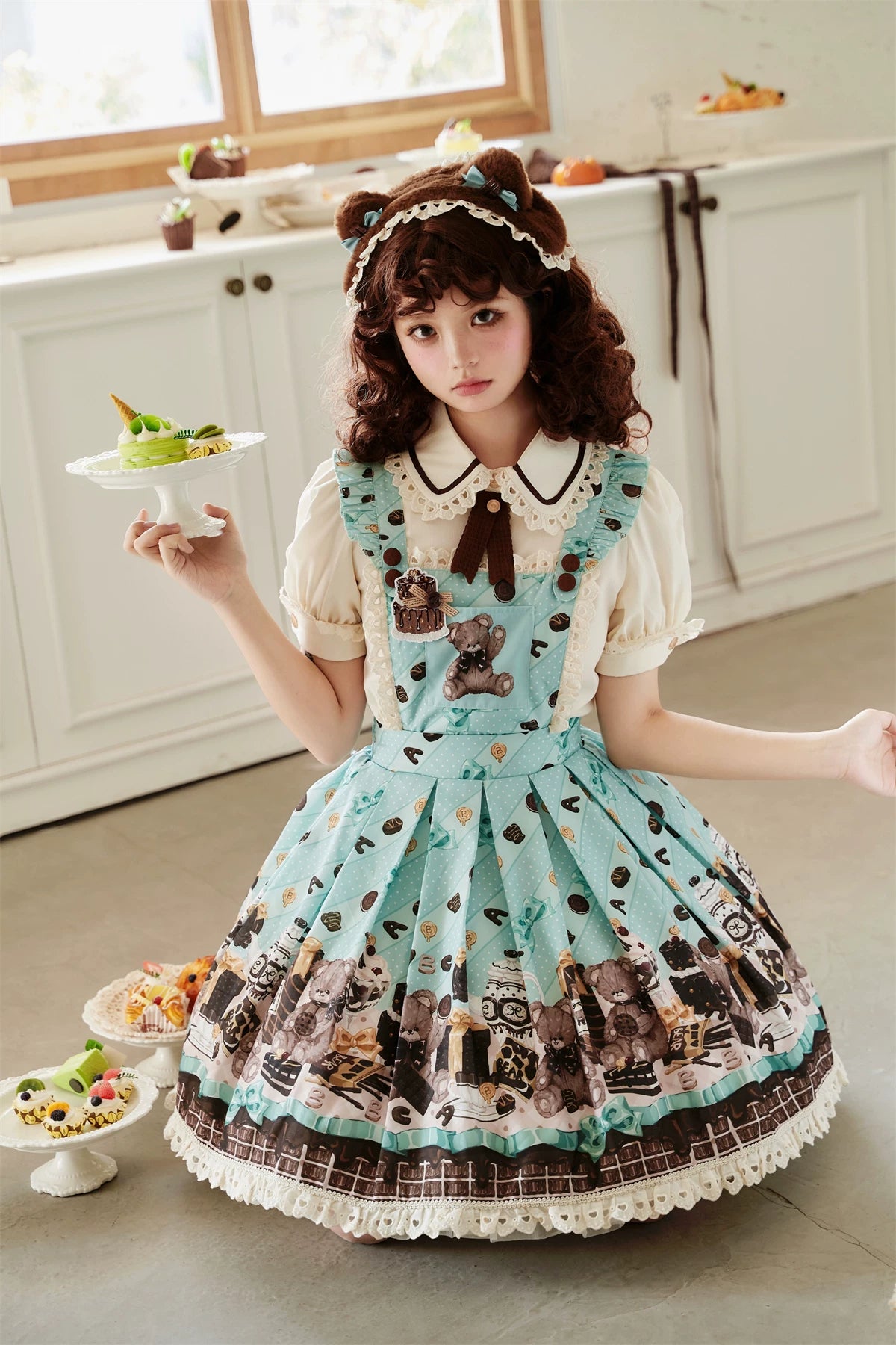 Pumpkin Planet - Mint Chocolate Bear Party - JSK with a teddy-bear print