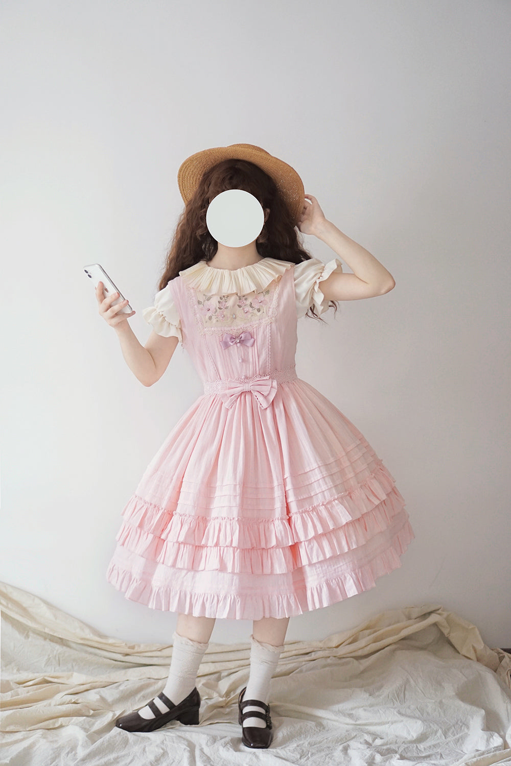 Strawberry Witch - Nelly Girl - Cotton Summer Lolita JSK Dress with Embroidery