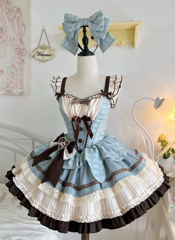 White Sugar Girl - Balletcore Sweet Lolita - Mint chocolate themed