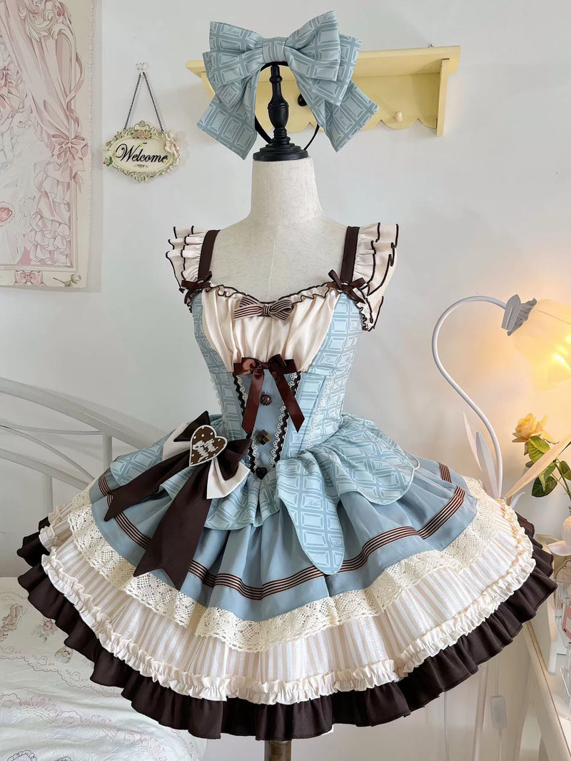 White Sugar Girl - Balletcore Sweet Lolita - Mint chocolate themed
