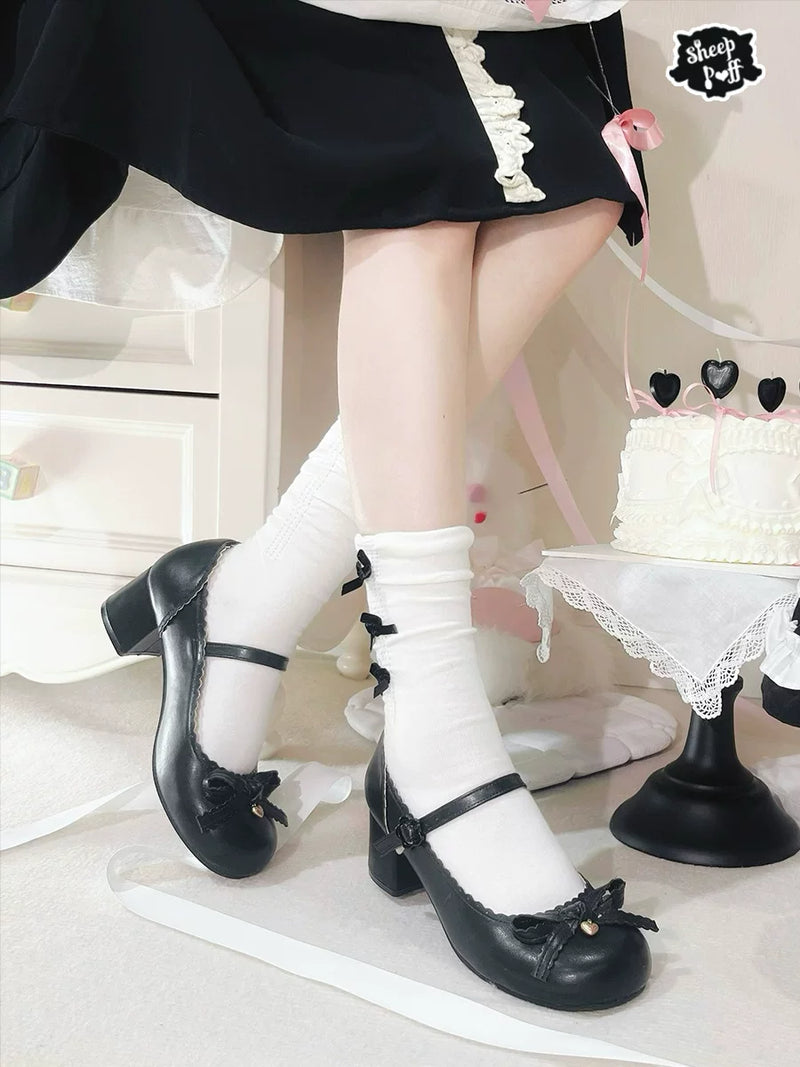 sheeppuff Sweet Bean Bow Lolita Shoes