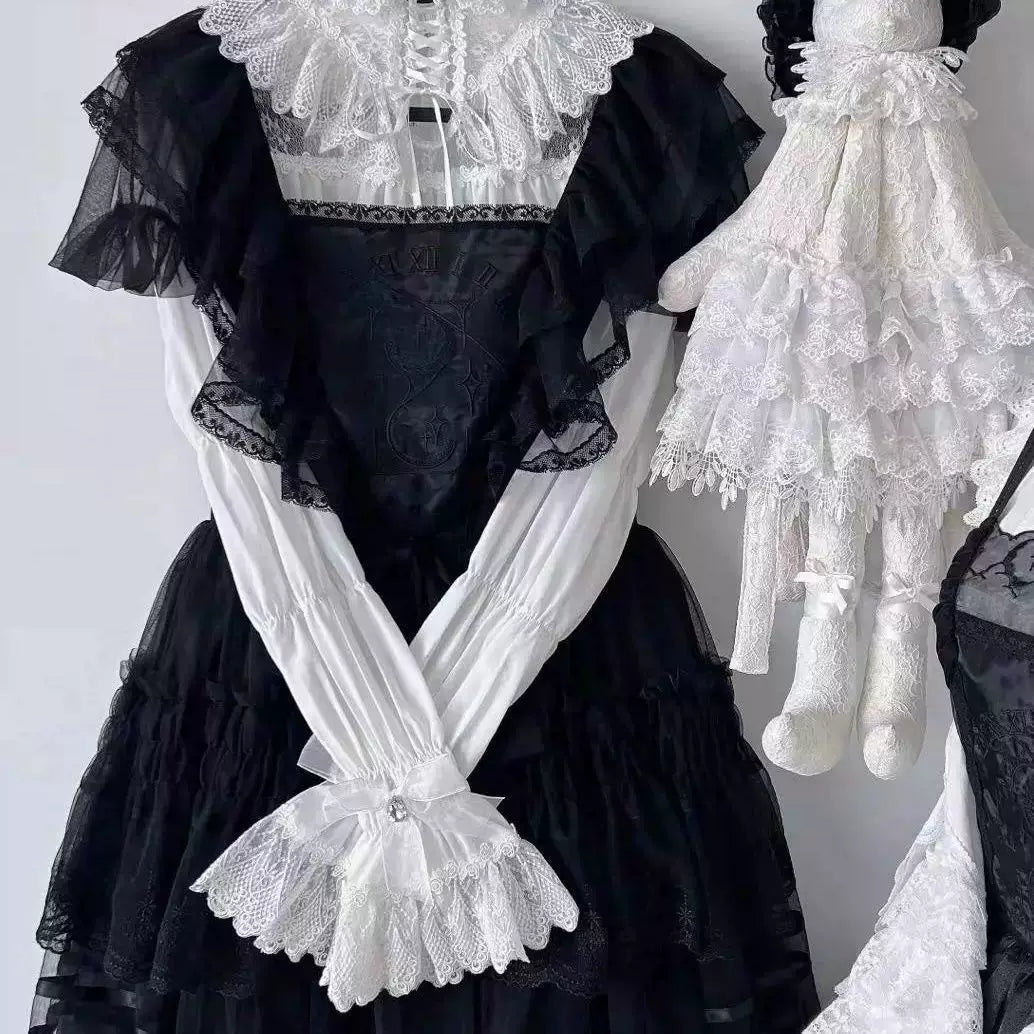 Sweetheart Dream Machine - Angel Coronation Ceremony - Lace inner-layer blouse with a crossover collar