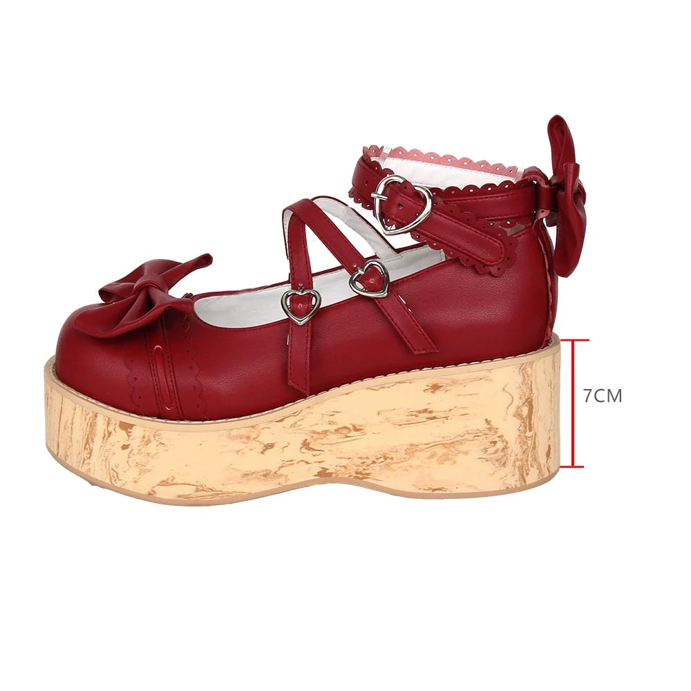 Angelic imprint - Princess Lolita Platform Shoes - Wood Grain Sole Shoes