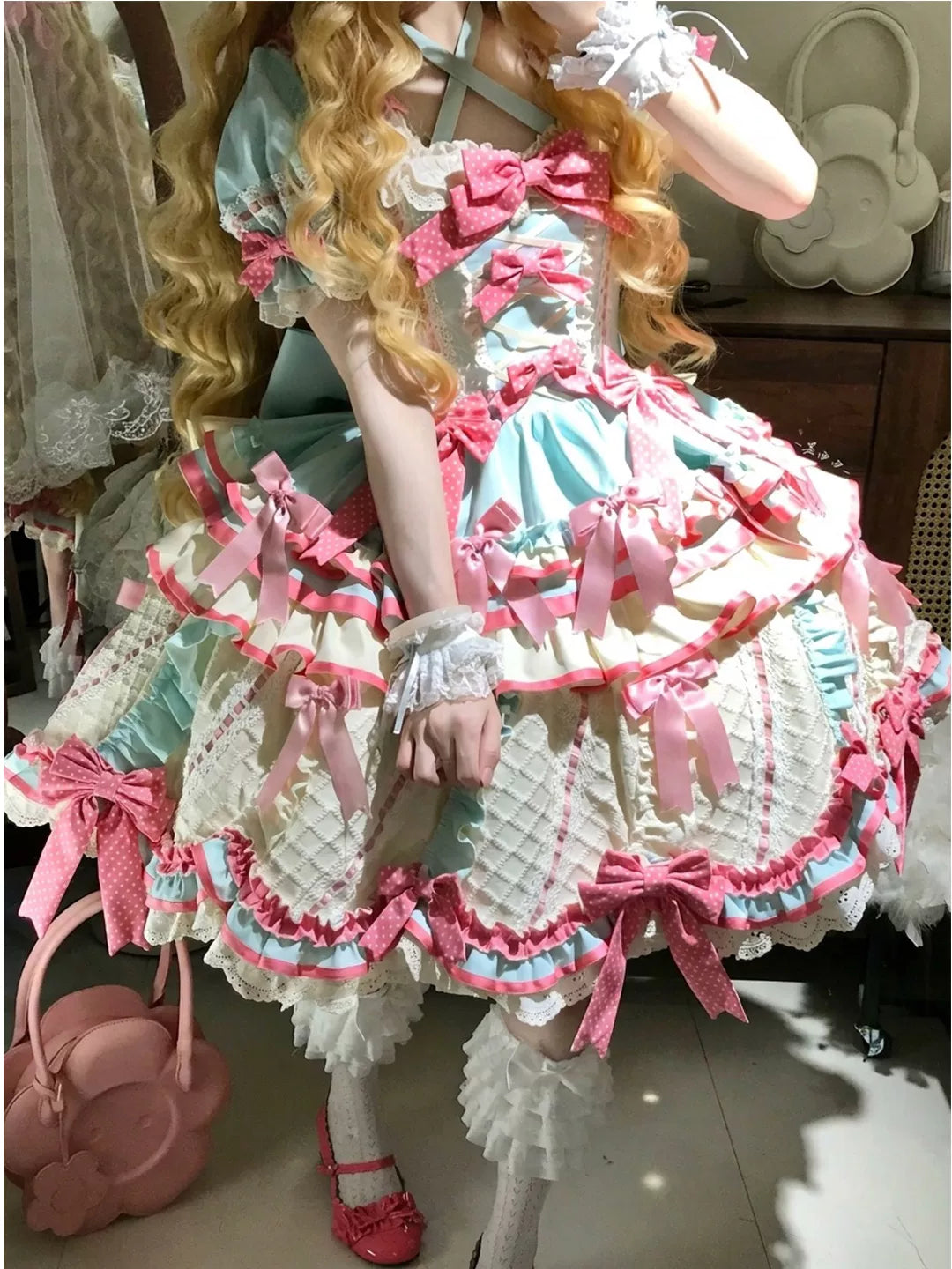Creamy - Mint Ice Cream - OP Dress Set with Train and Hat